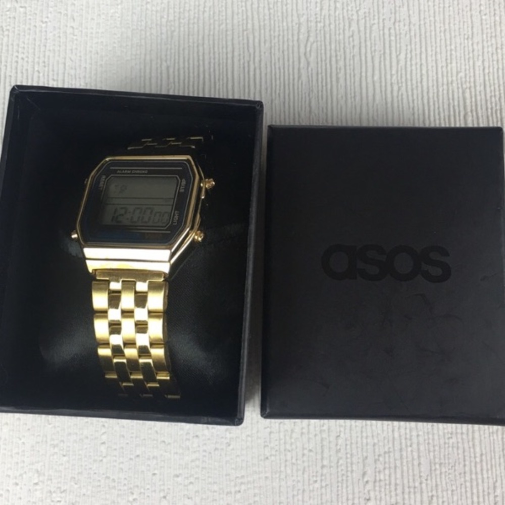ASOS Gold Digital Watch With Box